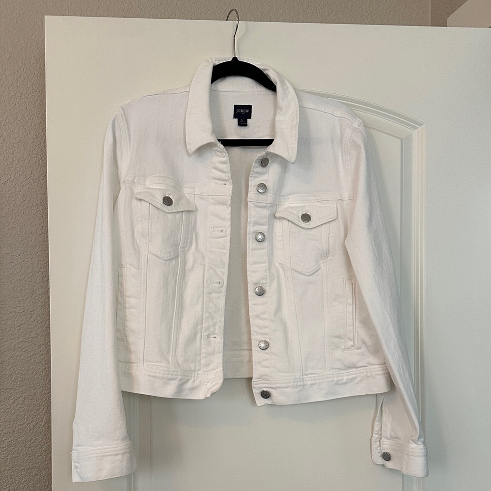 J Crew Factory Off-White Denim Jacket